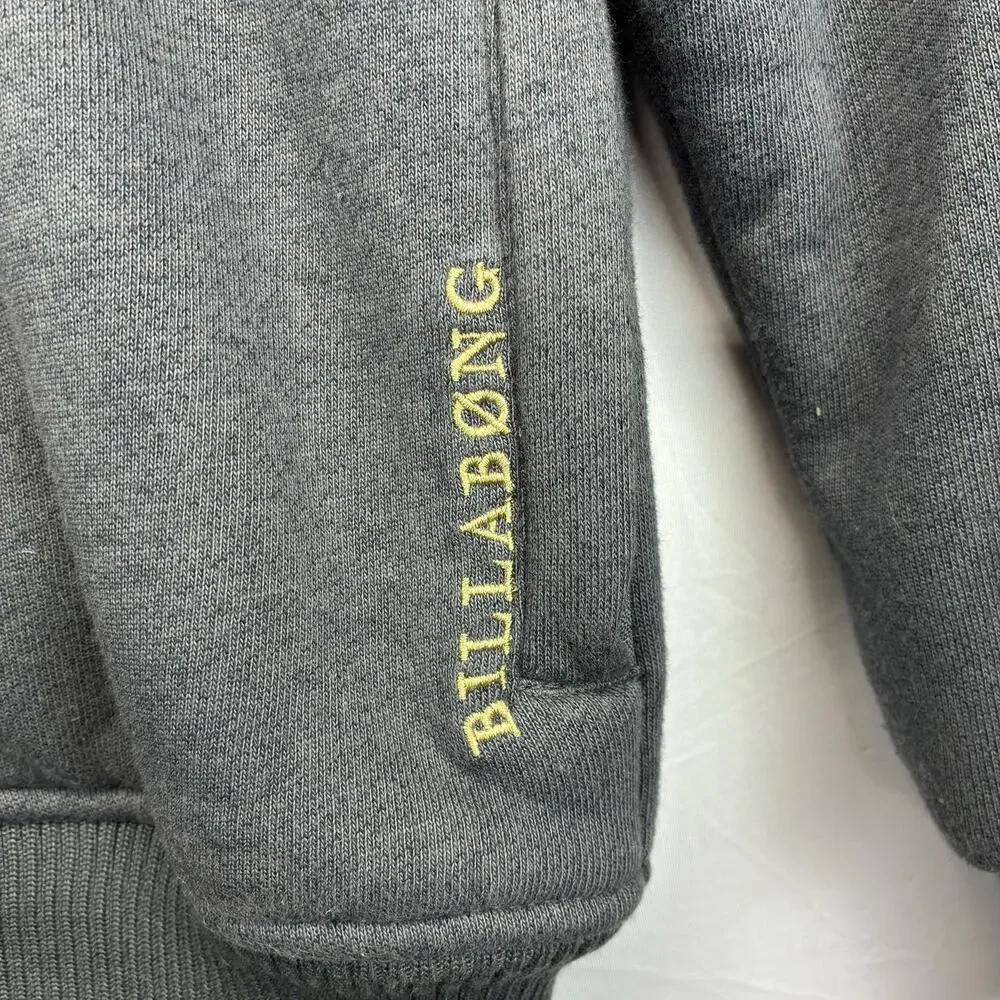 Billabong Men’s Small Fleece Jacket Gray Camo Hooded Full Zip Outdoor